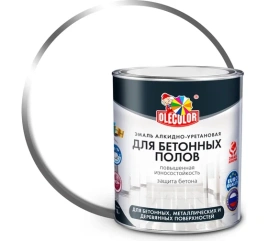 Олеколор Эмаль для бетонных полов алкидно-уретановая белая 2,7кг