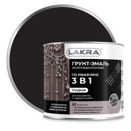 Лакра Грунт-эмаль 3в1 Черный 1,7кг