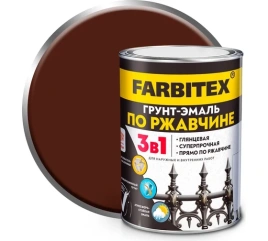 FARBITEX Грунт-эмаль по ржавчине 3в1 0,8кг шоколадный
