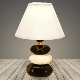 Настольная лампа 18328 черно-белый-белый