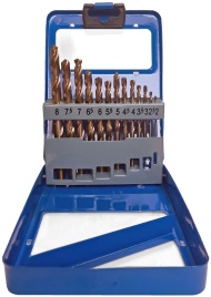 Набор сверл по металлу с кобальтом 5% в метал. коробке, 2-8 мм (через 0,5 мм), 13 шт. (48-603)