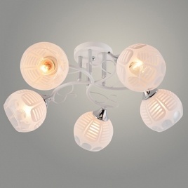 Люстра XA1522В/5 WH+CR белый/хром E27