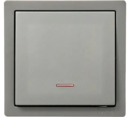 Lezard Выключатель о/у 1кл платина с подсветкой LETO 752-3500-111