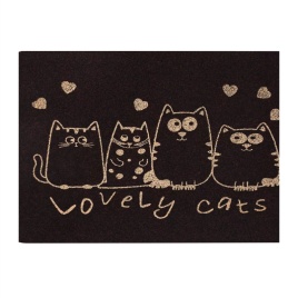 Коврик ComeForte "ВЕЛЮР" 50*80см Четыре кота черный