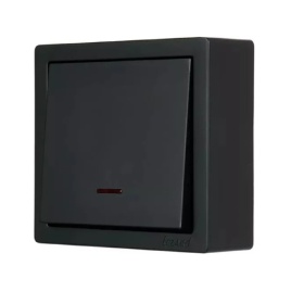 Lezard Выключатель о/у 1кл черный бархат с подсветкой LETO 752-4200-111