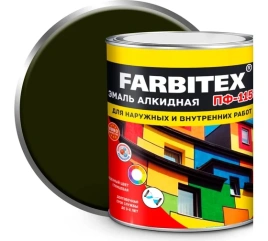 FARBITEX Эмаль алкидная ПФ-115 хаки 1,8кг