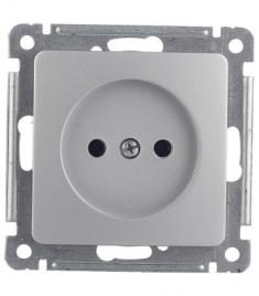 Lezard Розетка СП 1гн. с/з серый матов. ZIMA 704-7488-122BQC