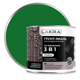 Лакра Грунт-эмаль 3в1 Зеленый 1,7кг