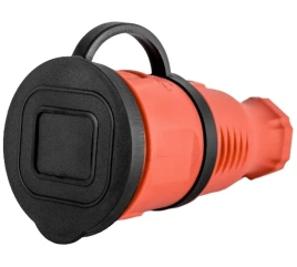 Розетка РЗК переносная с крышкой каучук 2Р+РЕ 230V 16А IP44 оранжевая РЗК-2790