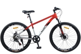 Велосипед 26" LTBIKE BULLET, алюминий, рама 15", 7-ск, диск, серебристый/красный А26021