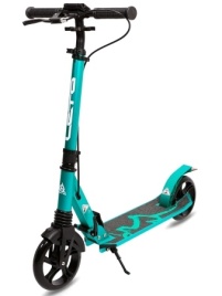 Самокат складной LETO алюм, 180 мм, передний амортизатор, ручной тормоз, GREEN