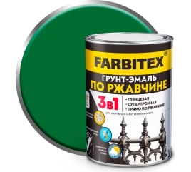 FARBITEX  Грунт-эмаль по ржавчине 3в1 1,8кг зеленый