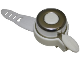 Замок велосипедный серебристый с белым силиконовым креплением, 41мм