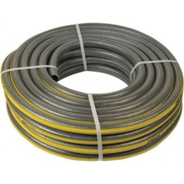 Шланг поливочный неперекручивающийся, черн./желт. 1/2"х25м (77284-16)