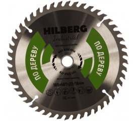 Диск пильный Hilberg Industrial Дерево 185*20/16*48Т HW186