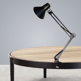 Настольная лампа MRC-800B черная на струбцине