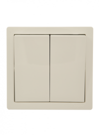 Lezard Выключатель о/у 2-х кл крем LETO 752-0300-101