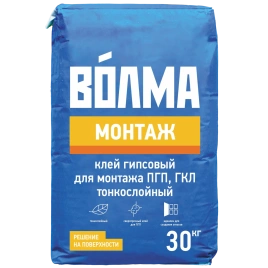 Гипсовый клей "Волма-монтаж" 30 кг.