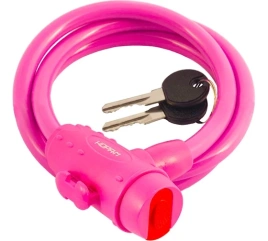 Замок велосипедный №33 размер D10х1000мм розовый