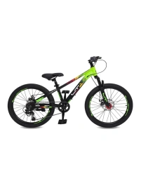 Велосипед 22" LTBIKE SKILL, алюминий, рама 11", 6-ск, черный/лайм