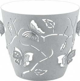 Горшок для цветов Plast Team Butterflies 5.3л D225 серый шторм