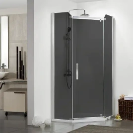 AZ-NNC3231-2 EDMONTON Душ.ограждение 900х900х2000, без поддона (стекло серое 8мм), профиль серый