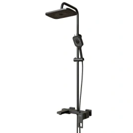 Душевая система MIXLINE ML34-06 Solo Black излив лейка 3позиции+Тропический душ ЧЕРНЫЙ