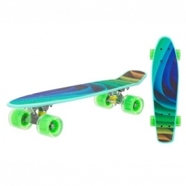 Скейтборд пластиковый c принтом, широкие колеса PU IT106597