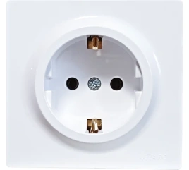 Lezard Розетка o/у 1гн. с/з белый  LETO 752-0200-122В