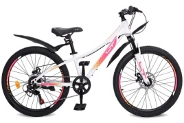 Велосипед 24" LTBIKE ALPHA, сталь, рама 11", 7-ск, белый/красный С24018 (М)