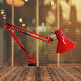 Настольная лампа MRC-800B красная на струбцине
