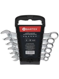 Ключ комбинированный, 6 предметов, BARTEX, 8-17 мм, CrV (460482)