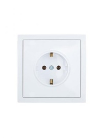 Lezard Розетка СП 1гн. с/з бел  ZIMA 704-0288-122BQC