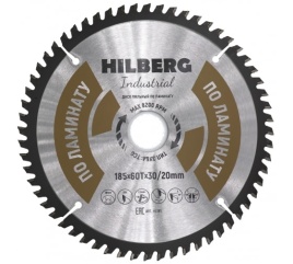 Диск пильный Hilberg Industrial Ламинат 185*30/20*60Т HL185