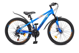 Велосипед 24" LETO FOX, сталь, рама 13", 21-ск, голубой С24007