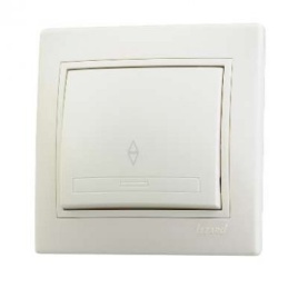 (!) Lezard Выключатель с/у 1кл проходной крем Мира 701-0303-105