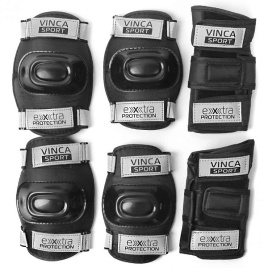 Комплект защиты детский (наколенник, налокотник, наладонник), черный VP38blackreflect (М)