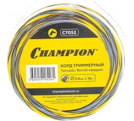 Леска CHAMPION Tornado 3.0мм*12м витой квадрат