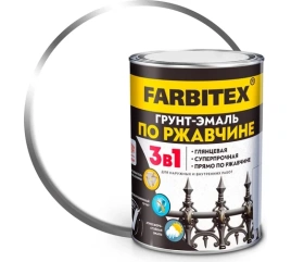 FARBITEX  Грунт-эмаль по ржавчине 3в1 0,8кг белая