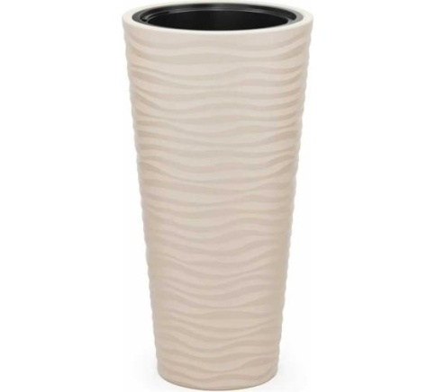 Кашпо "ОАЗИС" напольное 25л со вставкой 5л св. бежевое М8077 фото 1