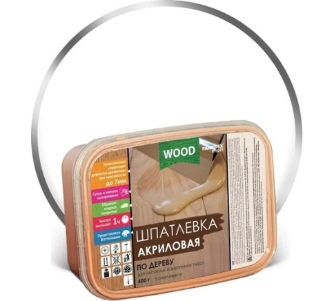 FARBITEX ПРОФИ GOOD FOR WOOD Шпатлёвка акриловая по дереву 0,25л белый фото 1