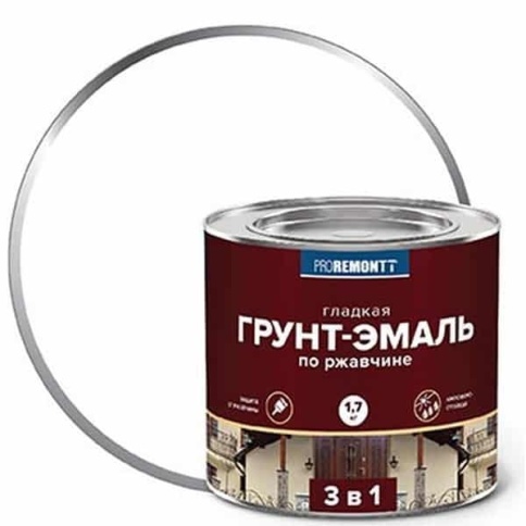 Грунт-эмаль 3 в 1 PROREMONTT белая 1,7 кг. фото 1