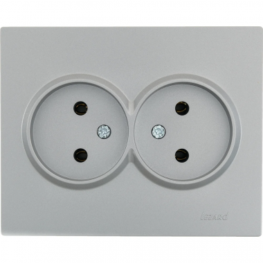 Lezard Розетка СП 2гн. б/з серый матов.  ZIMA 704-7400-128BQC фото 1