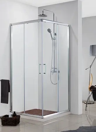 AZ-NNE1142 GREENWOOD Душ.ограждение 900х900х1950, без поддона (прозр.стекло 6мм), профиль гл.серебро фото 1
