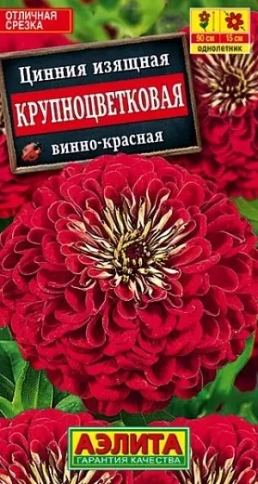 Цинния Крупноцветковая  винно-красная (0,3г) фото 1