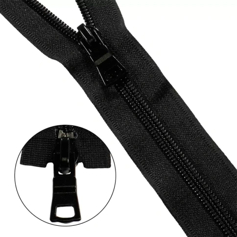 Молния "витая" Т7 2 замка 70см, черный фото 1