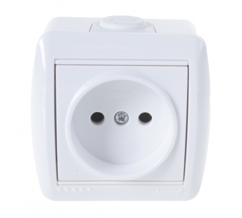 Lezard Розетка о/у 1гн керамика б/з белый Ната 710-0200-121 фото 1