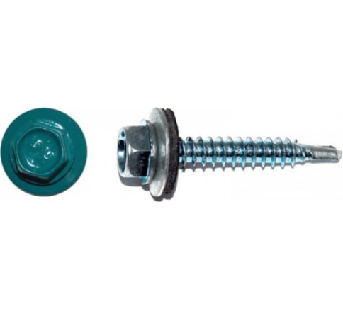 Шуруп кровельный оцинкованный 4,8х51 RAL5021 фото 1