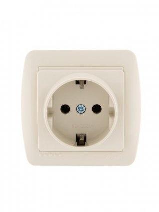 Lezard Розетка о/у 1гн  с/з крем DEMET 711-0300-122 фото 1