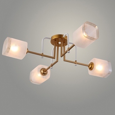 Люстра GH51025/4 WT+ GD белый/золото Е27 фото 1